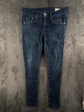 Rag & Bone Skinny Jeans Dark Wash Size 27 Blue Denim Pants Ladies Stretch 30x29